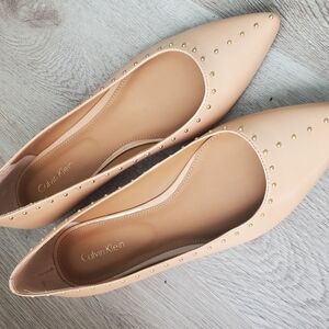 Calvin Klein Women's Nude Studded Flats